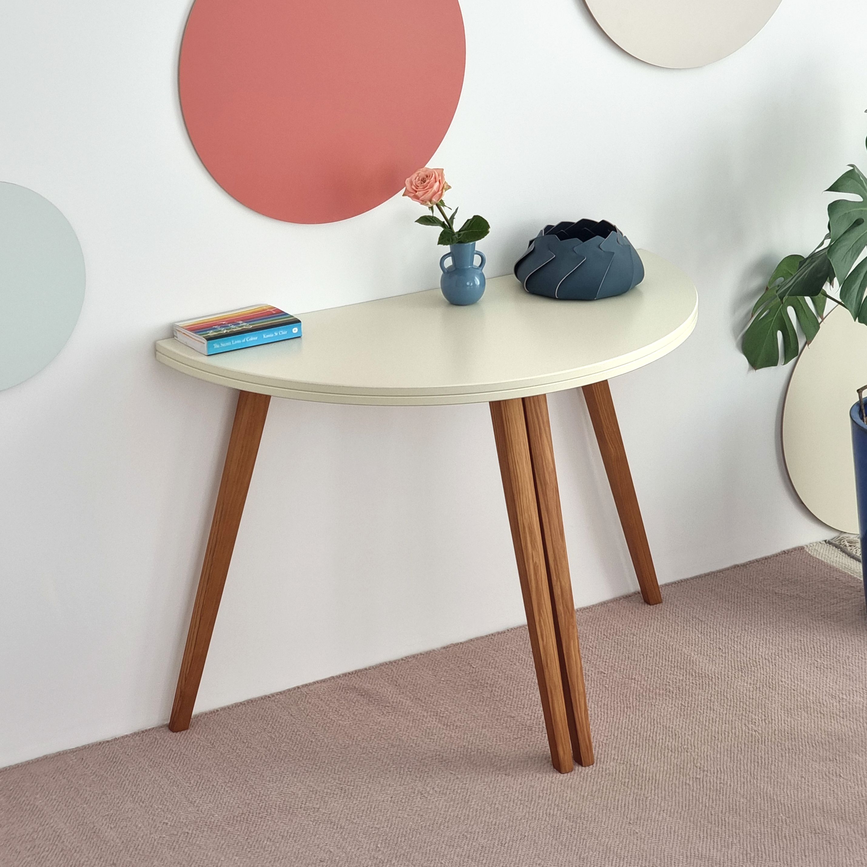 Półksiężycowy rozkładany stół jadalniany Mawi